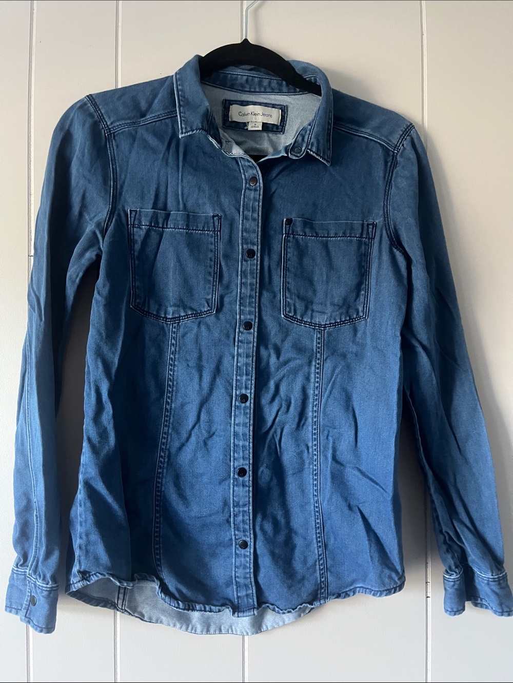 Calvin Klein Jeans Medium Blue Denim Button-Up Shirt